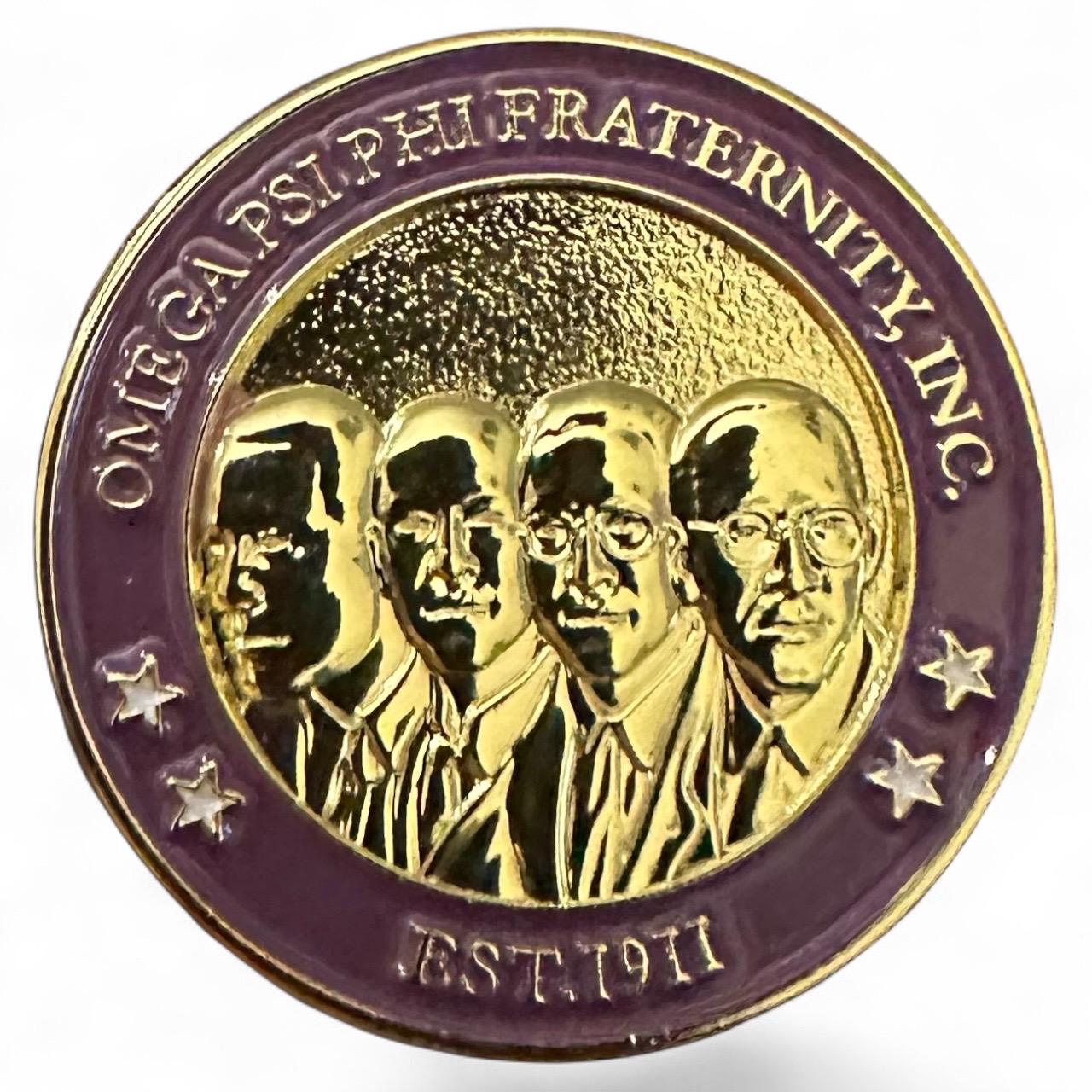 Omega Psi Phi Founders Lapel Pin | Purple & Gold 1911 Fraternity Jewelry