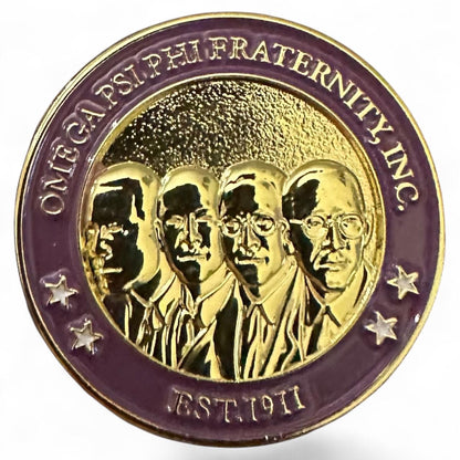 Omega Psi Phi Founders Lapel Pin | Purple & Gold 1911 Fraternity Jewelry