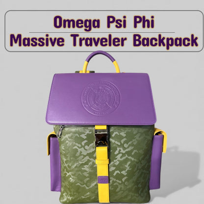 Omega Psi Phi Travel Backpack | Purple & Gold 1911 Fraternity Bag