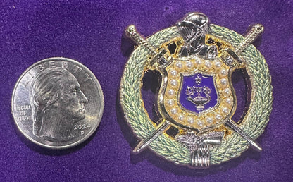 Omega Psi Phi Shield Lapel Pin | Purple & Gold 1911 Fraternity Jewelry