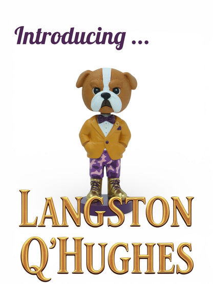 Langston Q'Hughes Bobblehead | Omega Psi Phi Fraternity, Purple & Gold Desk Decor