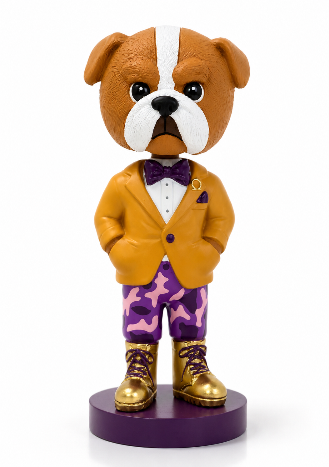 Langston Q'Hughes Bobblehead | Omega Psi Phi Fraternity, Purple & Gold Desk Decor