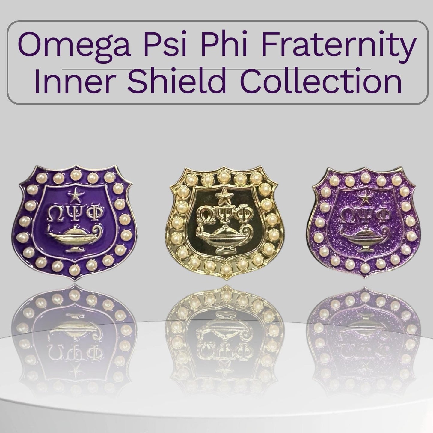Omega Psi Phi Lapel Pin Collection - Gold-Tone Fraternity Pins