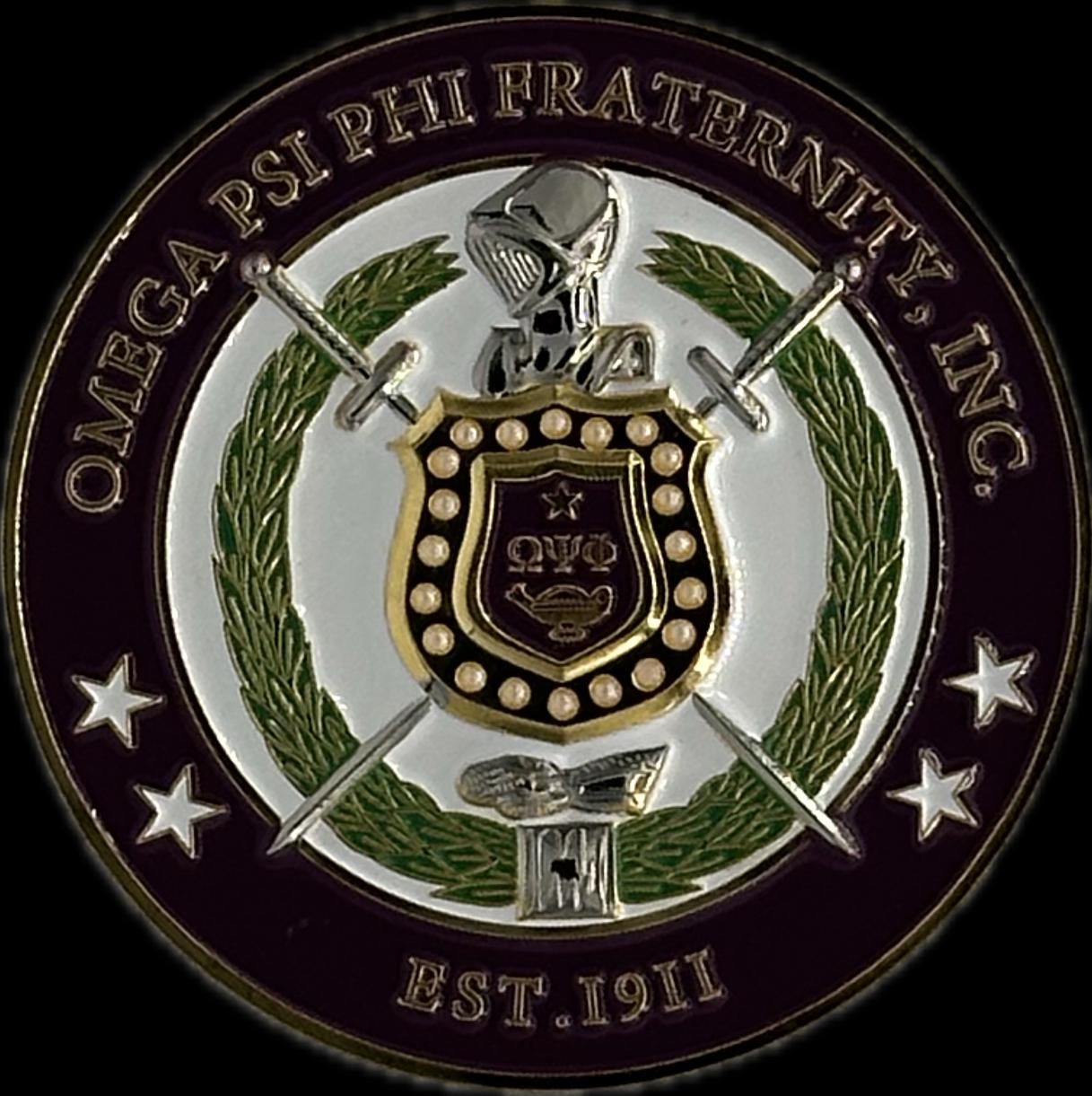 Omega Psi Phi Founders Coin Set | 1911 Challenge Coins with Display Box