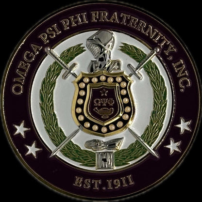 Omega Psi Phi Founders Coin Set | 1911 Challenge Coins with Display Box