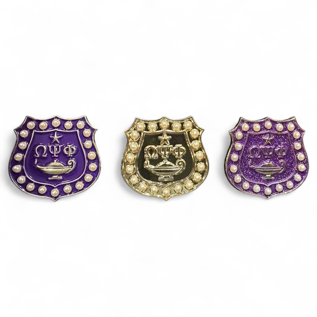 Omega Psi Phi Lapel Pin Collection - Gold-Tone Fraternity Pins