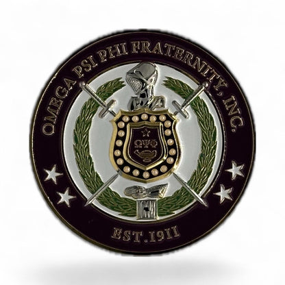 Omega Psi Phi Escutcheon Lapel Pin – Purple & Gold 1911 Fraternity Jewelry